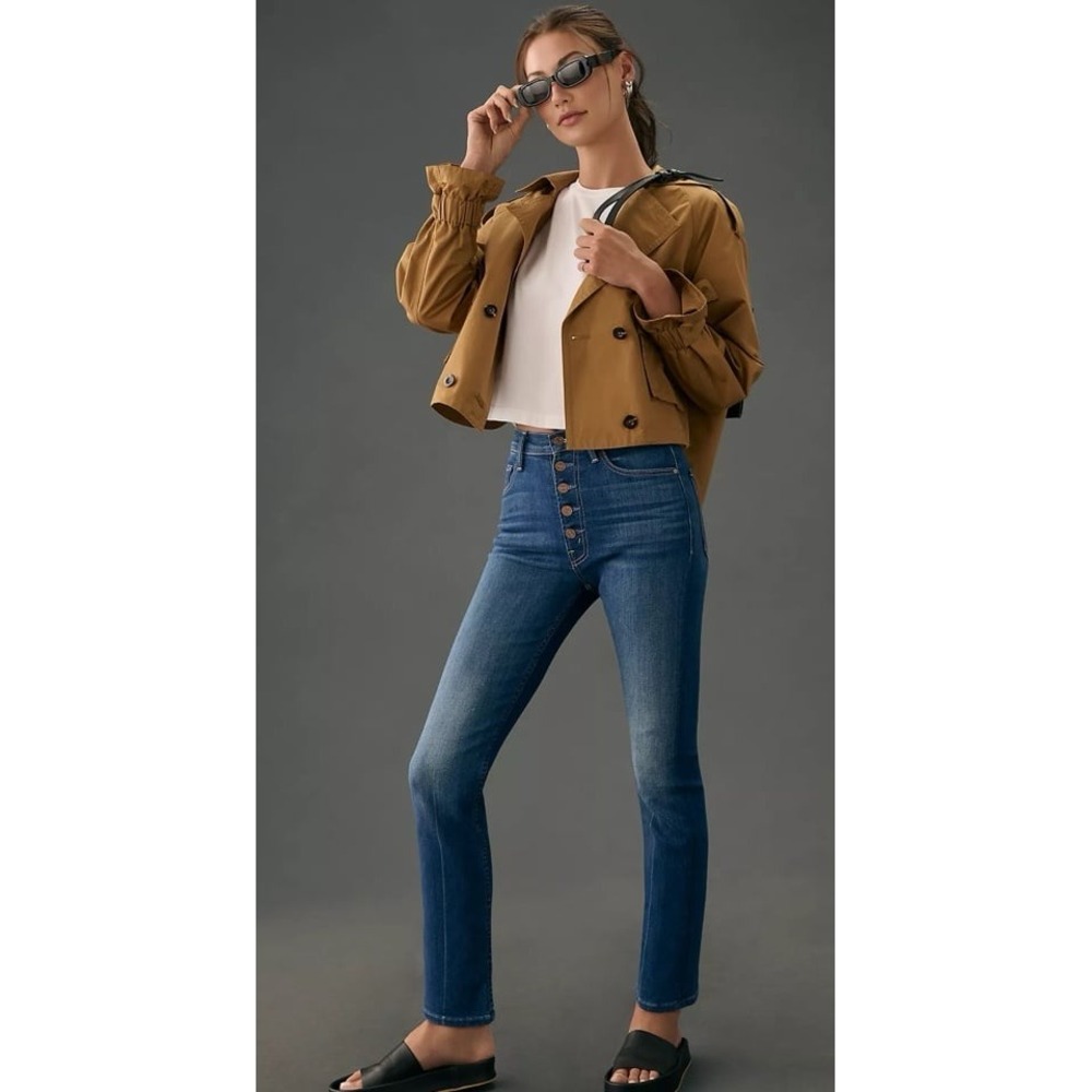 MOTHER The Pixie Rider Ankle Jeans Sz 29 High Rise Button Fly Blue Denim Casual